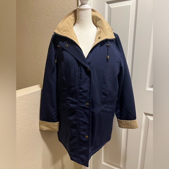 Basic edition, L, women’s blue and tan coat - Picture 1 of 7